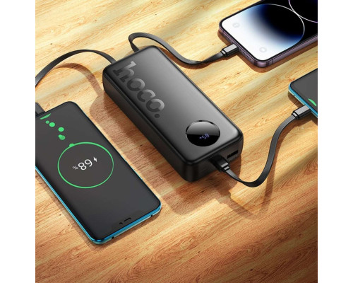Зовнішній акумулятор HOCO J132A Sabio 22.5W+PD20W fully compatible power bank with 3 cables(20000mAh) Black (6942007632591)