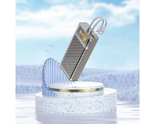 Зовнішній акумулятор HOCO J104A Discovery edition 22.5W fully compatible power bank with cable(20000mAh) Gray (6931474788962)