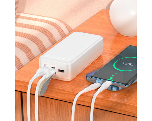 Зовнішній акумулятор HOCO J111B Smart charge power bank(30000mAh) White (6931474795793)