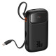 Зовнішній акумулятор Baseus QPow 2 Digital Display Fast-Charging Power Bank with 2 Built-in Type-C Cable 20000mAh 30W Cluster Black (P10055009113-00)