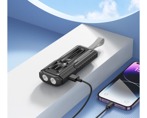 Зовнішній акумулятор BOROFONE BJ54 Graceful 22.5W+PD20W fully compatible flashlight power bank (10000mAh) Black (6941991111617)