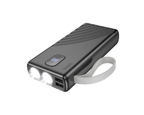 Зовнішній акумулятор HOCO J129A Nature flashlight power bank(20000mAh) Black (6942007624015)