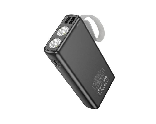 Зовнішній акумулятор HOCO J129A Nature flashlight power bank(20000mAh) Black (6942007624015)