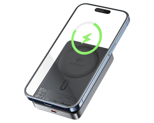 Зовнішній акумулятор ACEFAST M11 PD30W Qi2 magnetic wireless charging power bank Black (6974316282341)