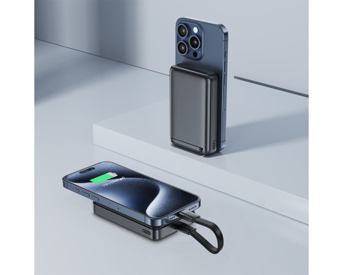 Зовнішній акумулятор ACEFAST M11 PD30W Qi2 magnetic wireless charging power bank Black (6974316282341)