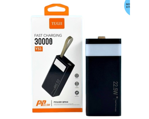 Зовнішній акумулятор WUW TUGII-Y53 （PD22.5W quick charge) 30000mAh Black (TUGII-Y53)