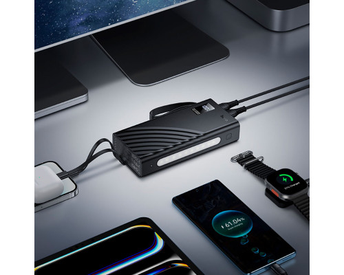 Зовнішній акумулятор Hoco J155 Shine 22.5W+PD20W+light 4-cable power bank(20000mAh) (6942007652117)