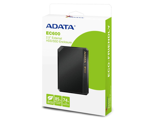 Зовнішня кишеня для накопичувача A-DATA EC600 для 2.5'' HDD/SSD USB3.2 Gen2 Black (EC600-BCBK)