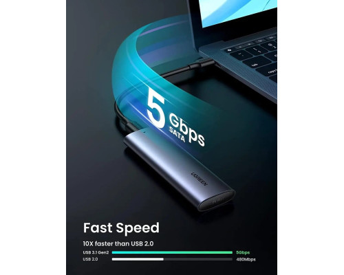 Зовнішня кишеня для накопичувача UGREEN USB-C to M.2 NGFF 5G Enclosure A TO C Cable 50cm (UGR-10903)